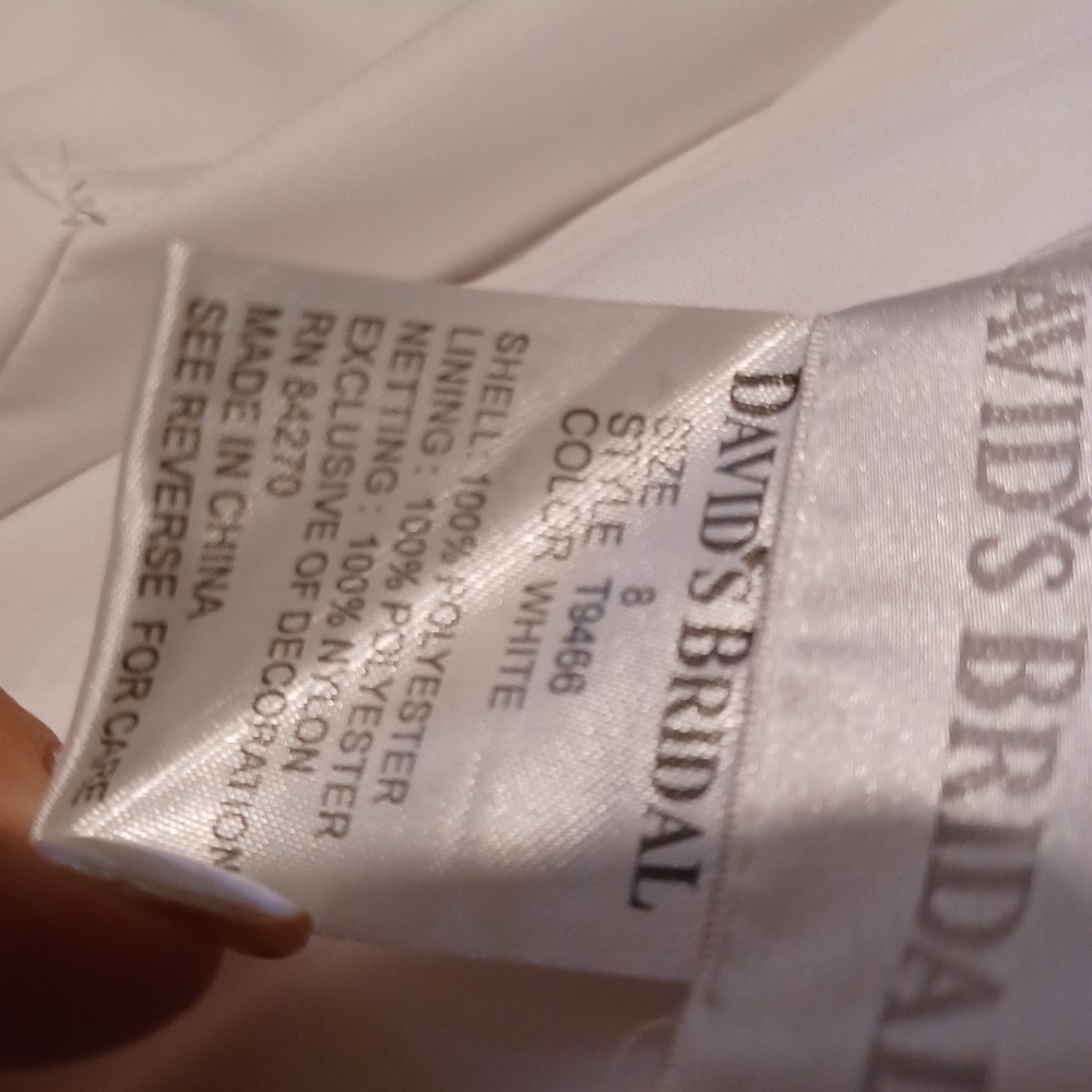 David's bridal strapless wedding dress